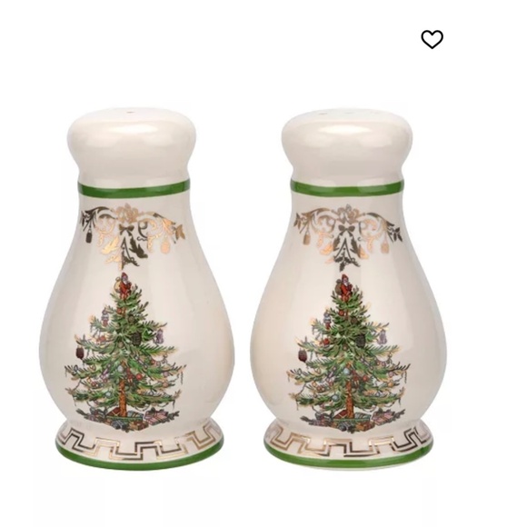 Spode Christmas Tree Gold Salt & Pepper Set. New